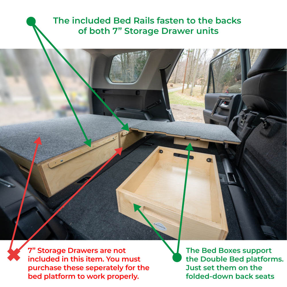 Double Bed Platform for Toyota 4Runner (5th Gen.) (Drawer System Add-on)